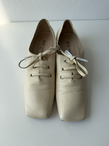 Vintage Louis Vuitton square toe block heel flats