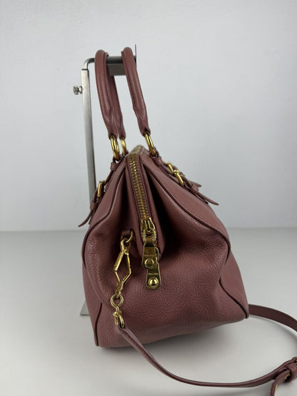 Miu Miu madras leather mini bowling bag