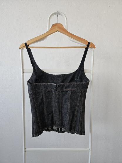 Archive y2k Dolce gabbana denim pleated corset top