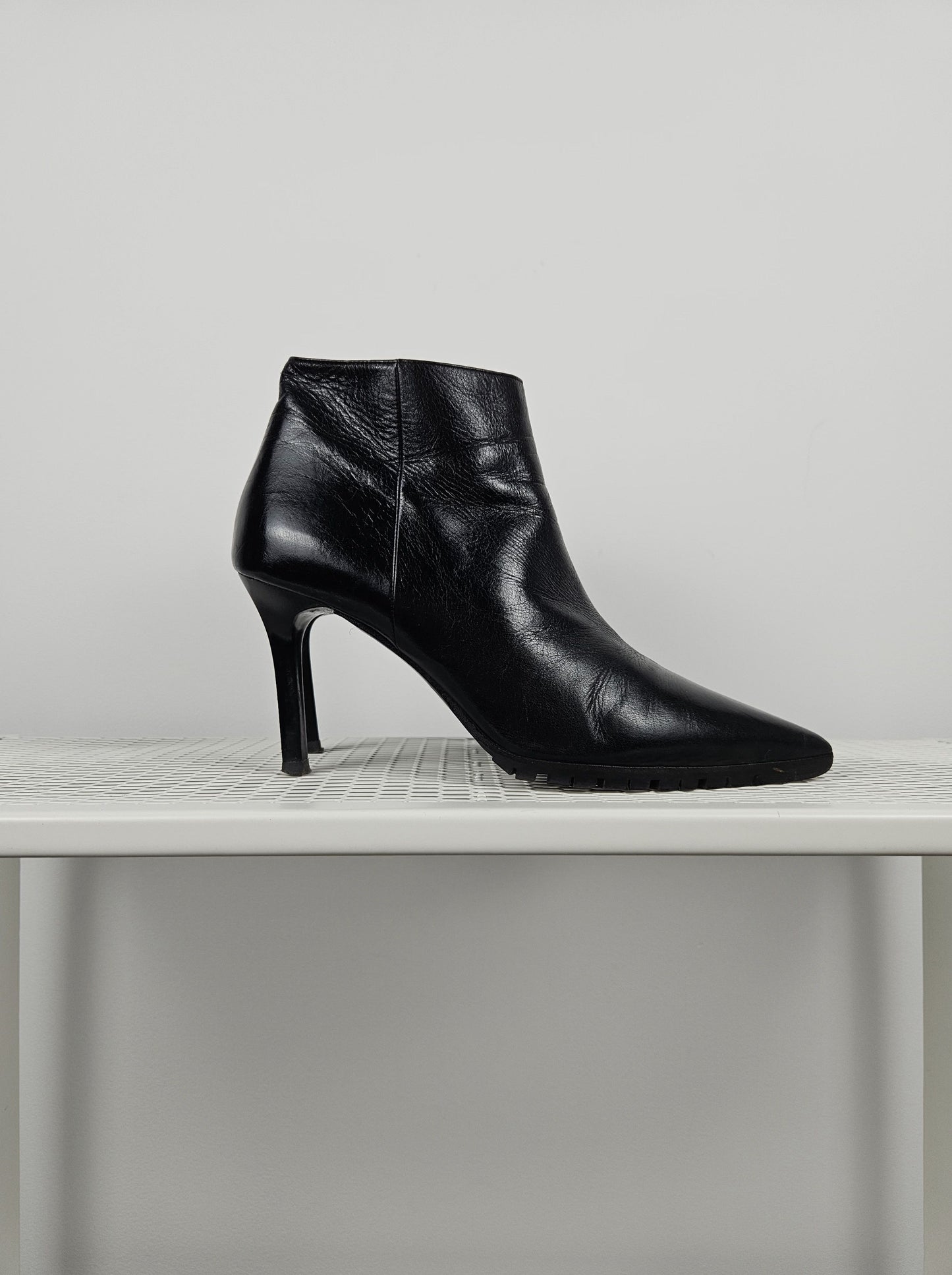 Miu Miu stiletto high heel ankle boots notched sole