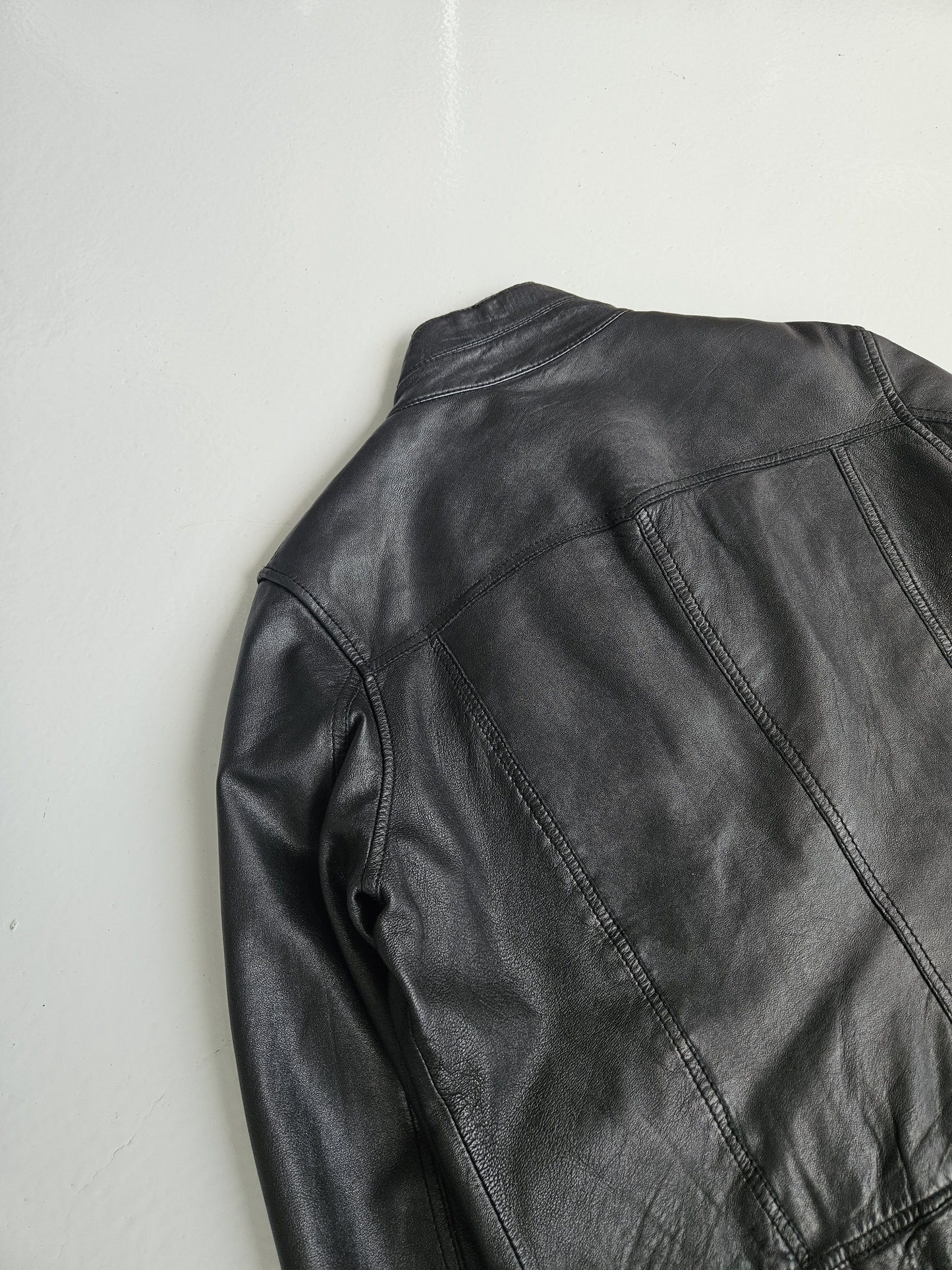 Archive y2k multipocket cropped lambskin leather jacket