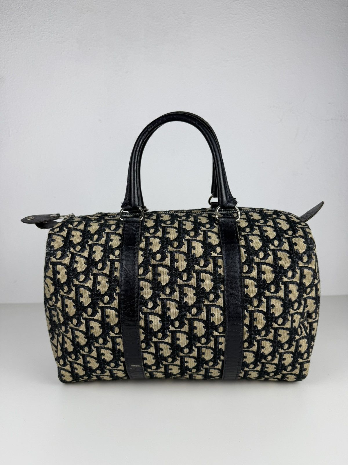 Vintage 80s Dior trotter oblique monogram mini Boston bag