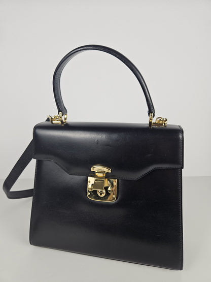 Vintage 80s Gucci lady lock box leather handbag