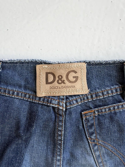 Y2k Dolce & Gabbana cutoff low waist flared denim