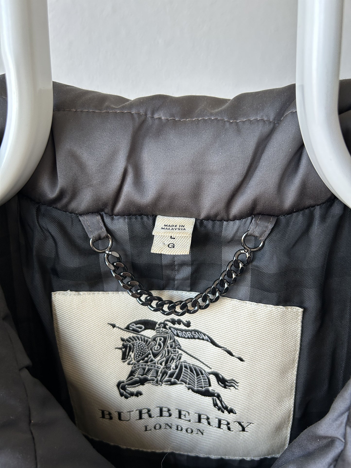 Burberry high collar belted short puffer jacket