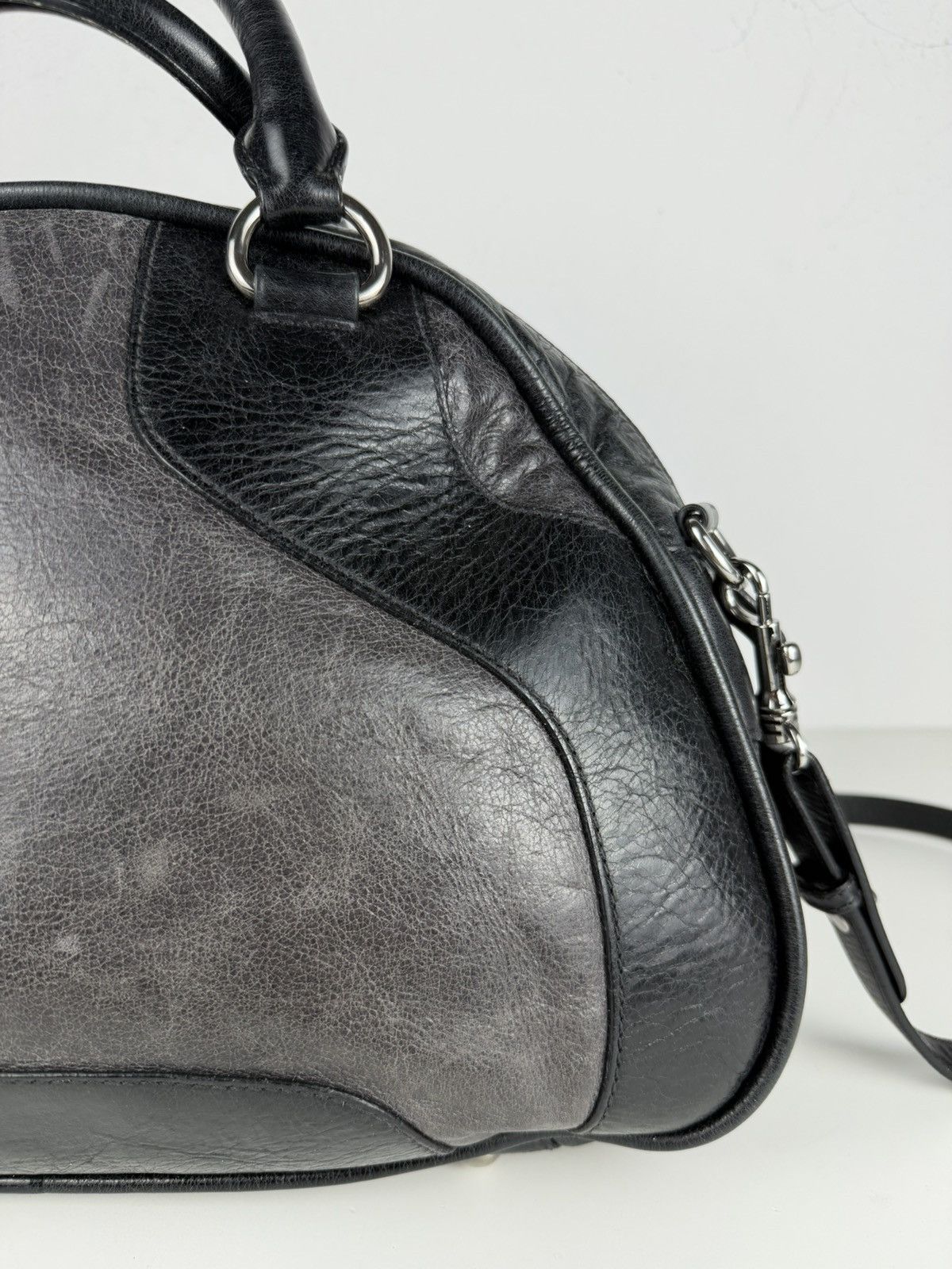 Miu Miu leather bowling bag