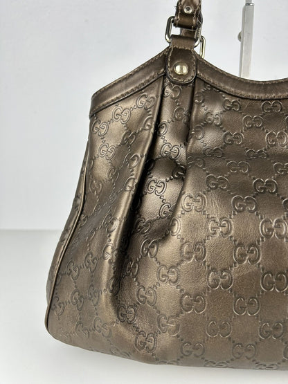 Gucci guccissima sukey medium size leather handbag