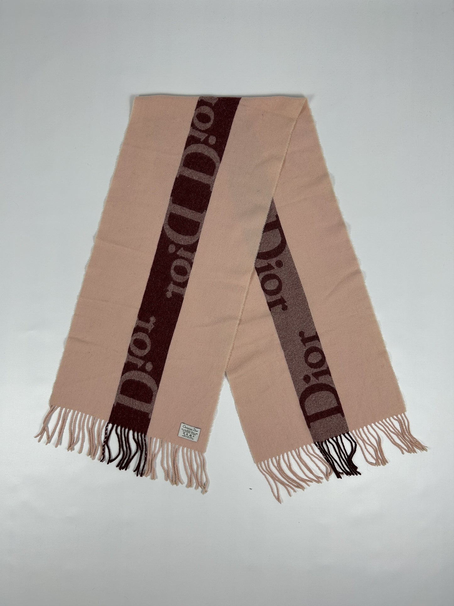 Vintage Dior big logo merino wool and cashmere scarf