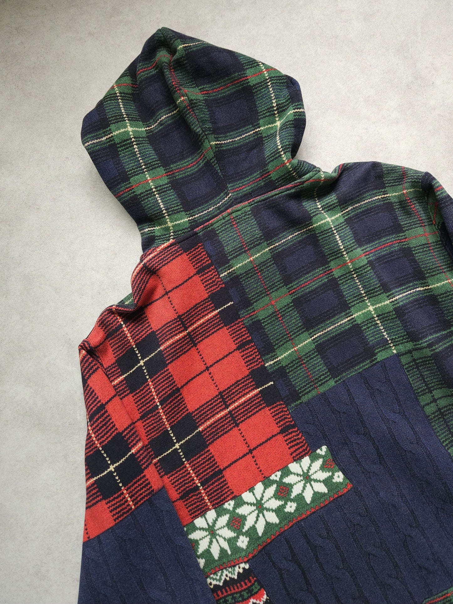 Ralph lauren patchwork print fleece lined zip hoodie