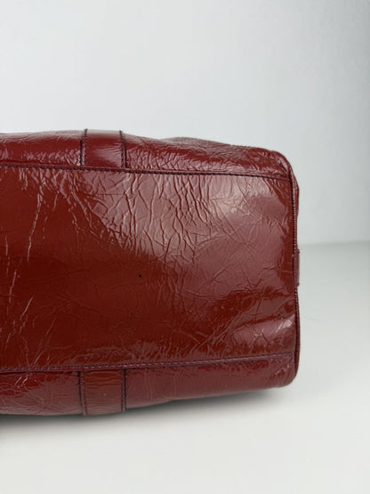 Fendi crinkled patent leather de jour handbag large