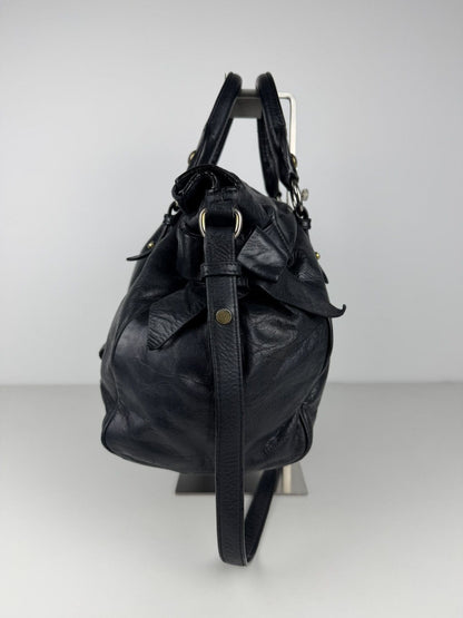 Miu miu vitello bow bag in deep navy