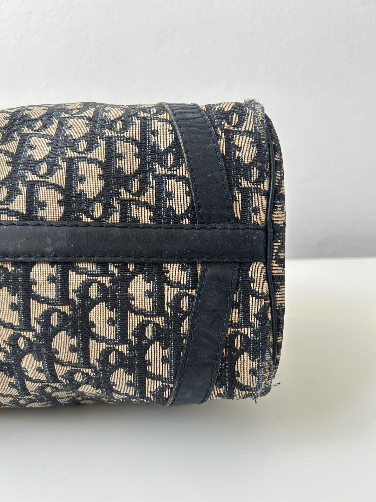 Vintage 80s customised Dior trotter oblique monogram canvas mini bowling bag