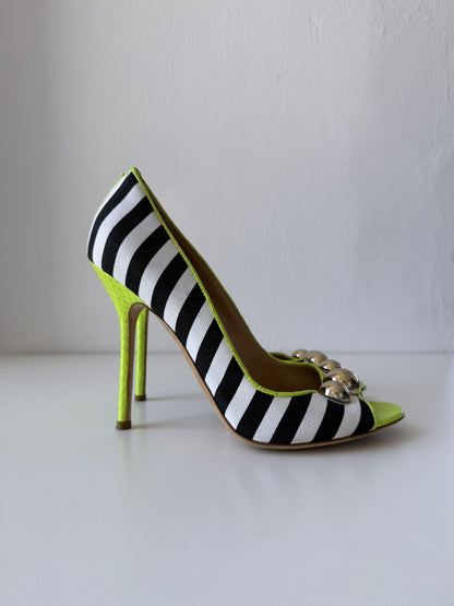 Dsquared2 multi colour open toe heels pumps