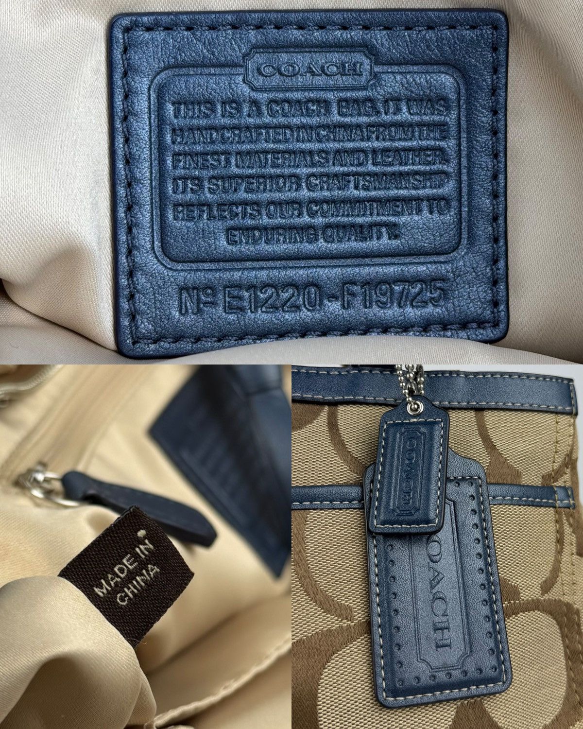 Coach park signature carryall canvas and leather tote