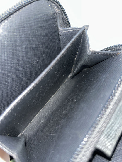 Prada nylon and saffiano leather triangle logo zip wallet