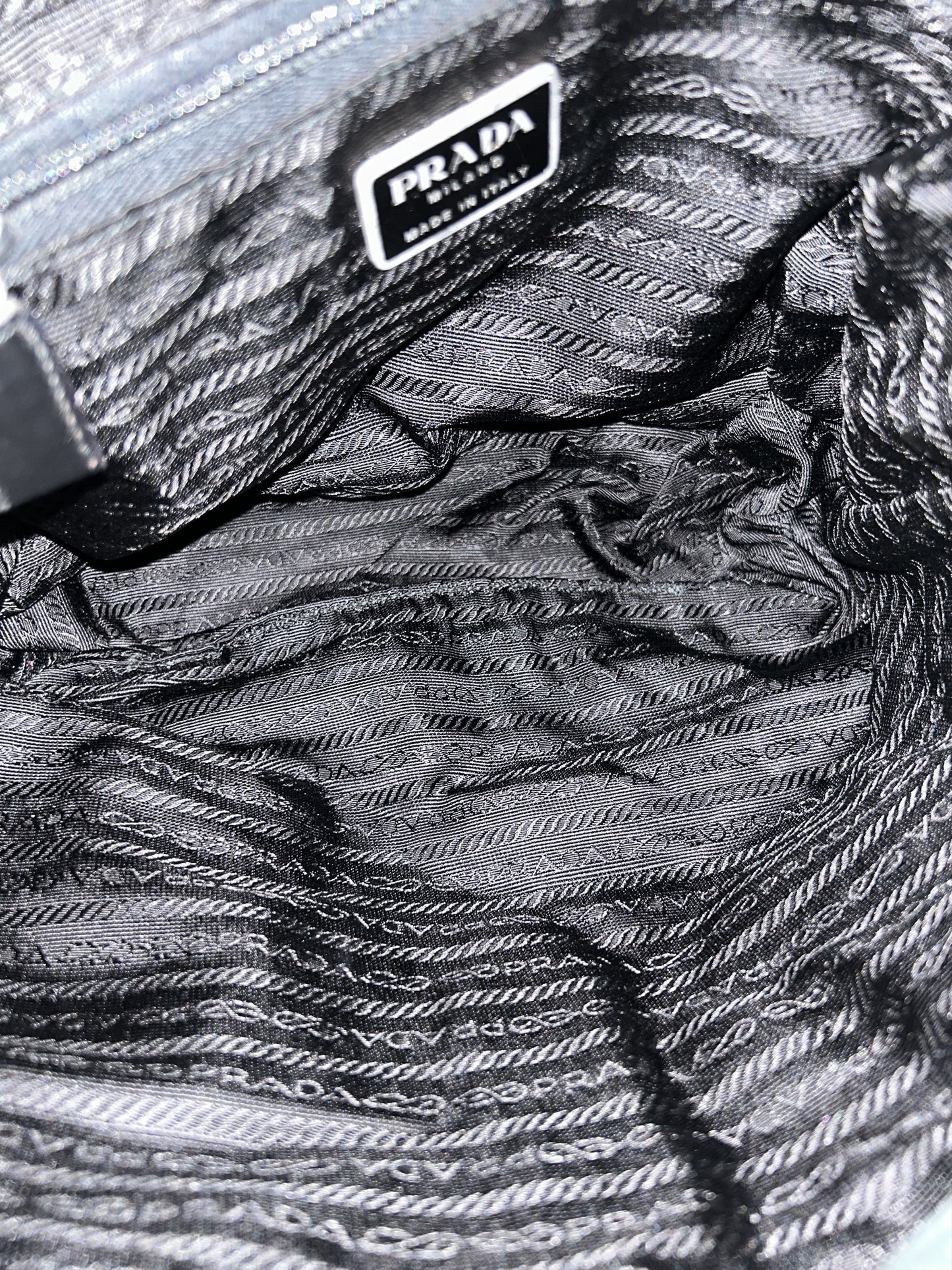 Vintage 90s Prada nylon triangle logo small cargo backpack