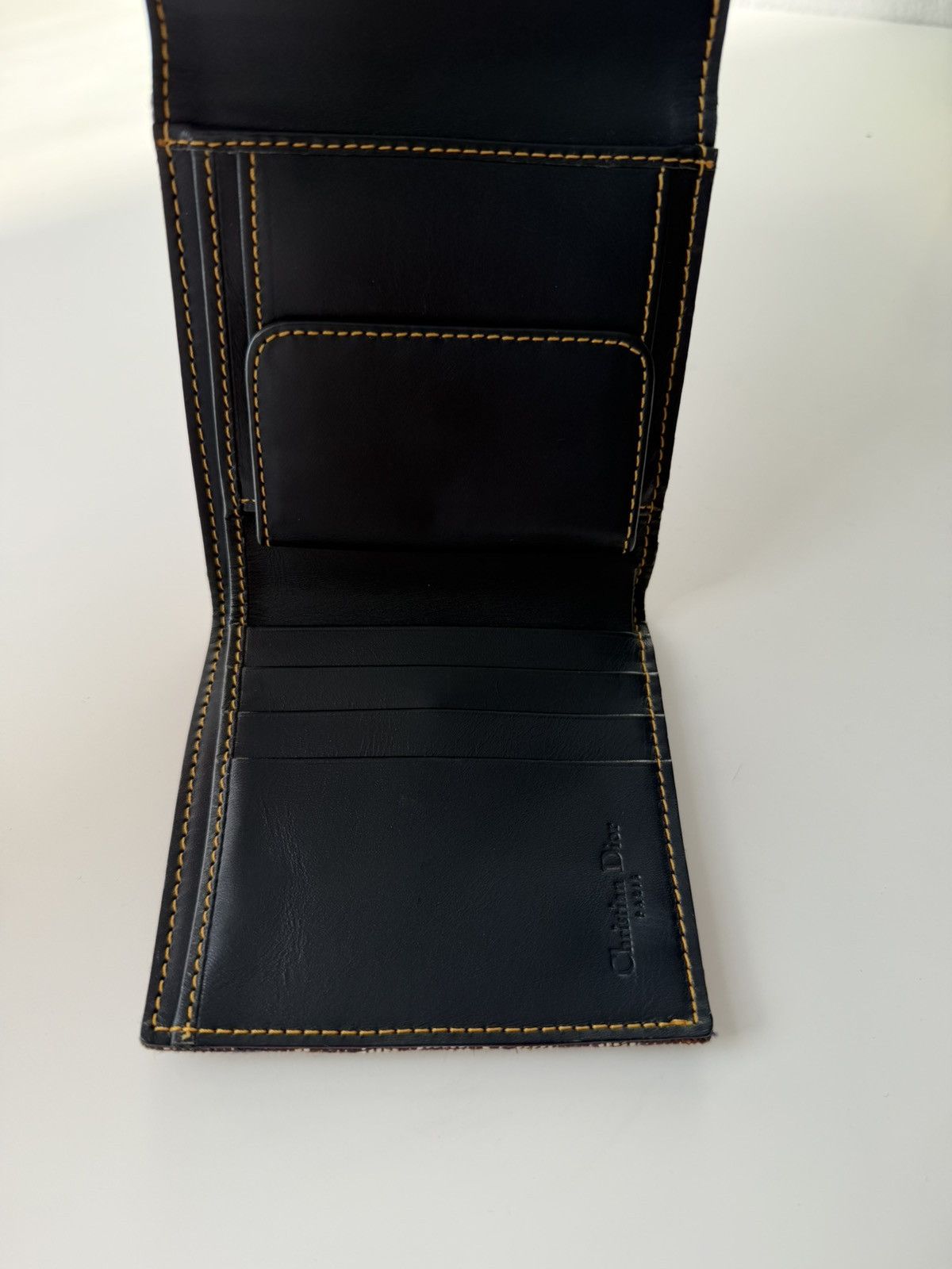 Dior trifold street chic monogram canvas and leather wallet