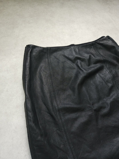 Gianni Versace Couture leather and wool zip off pencil skirt