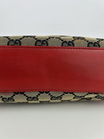 Vintage y2k Gucci monogram canvas and leather shoulder bag