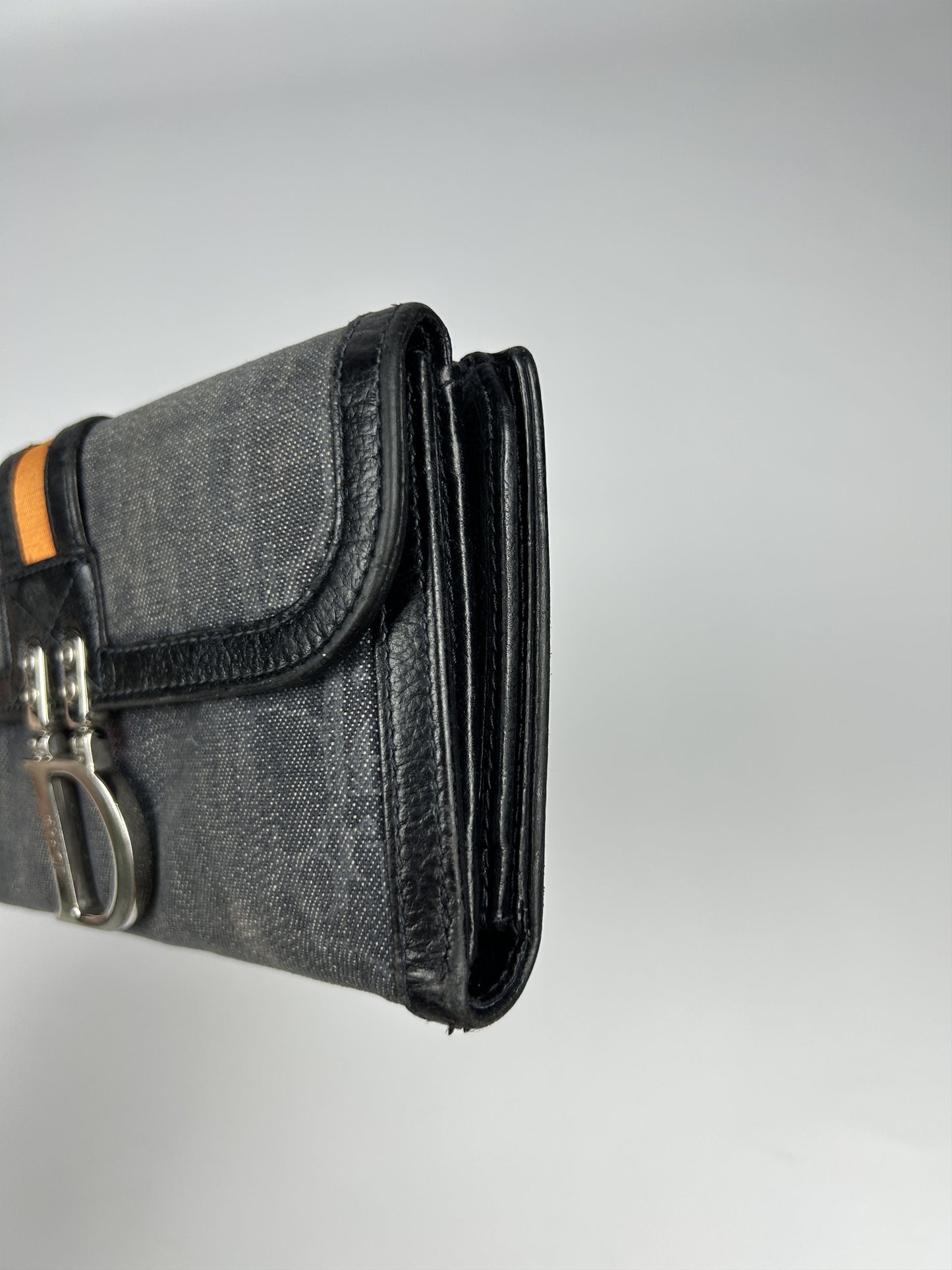 Dior flight monogram canvas and leather long trifold wallet