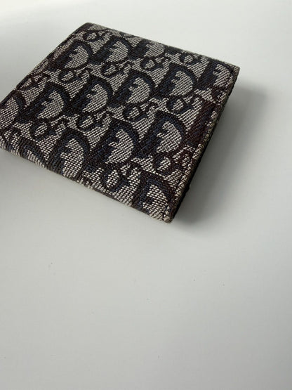 Dior trifold street chic monogram canvas and leather wallet