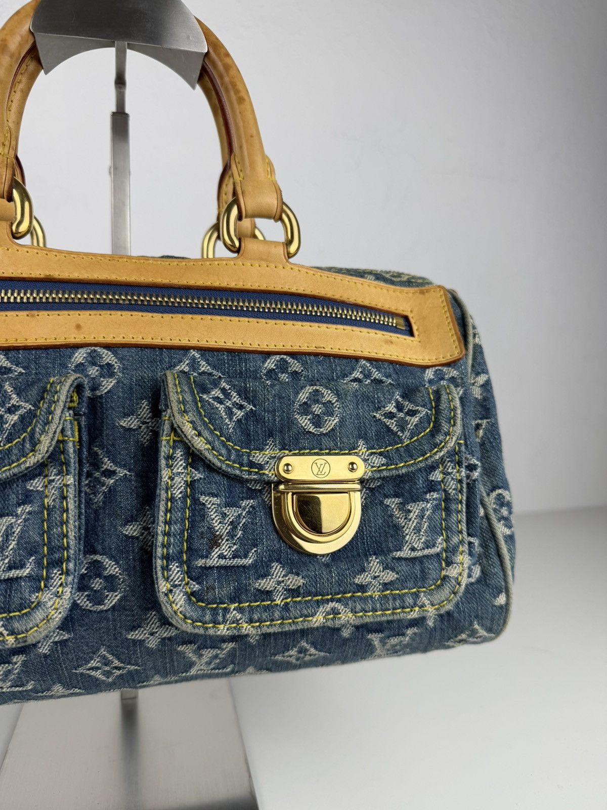 Louis Vuitton monogram denim neo speedy mini Boston bag