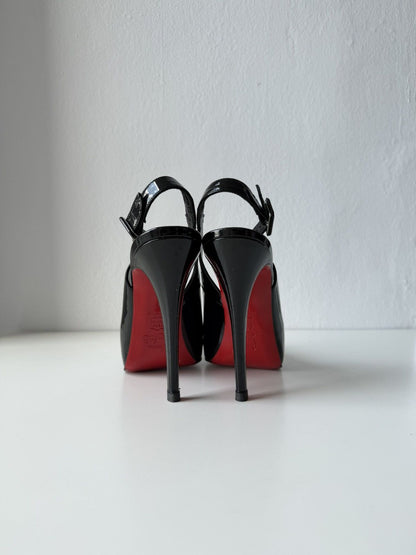 Christian Louboutin Rolande patent leather slingback pumps