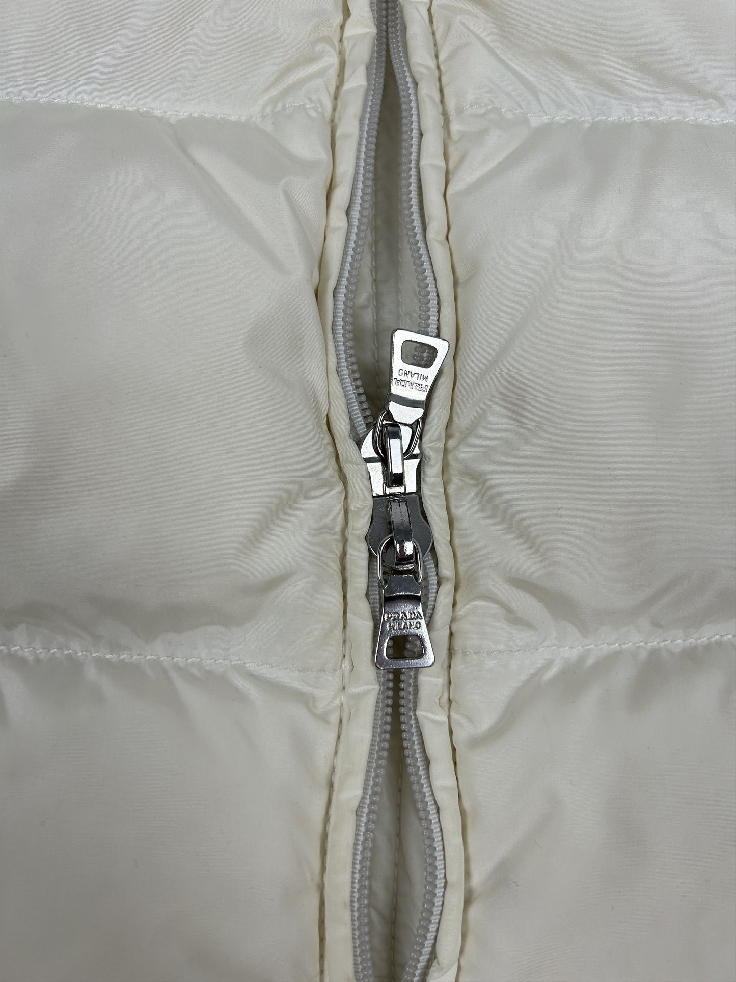 Vintage y2k archive Prada sport red tab hooded puffer vest