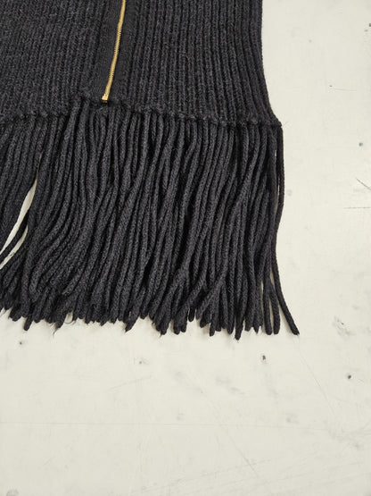 Gucci front zip fringed knit top/ skirt