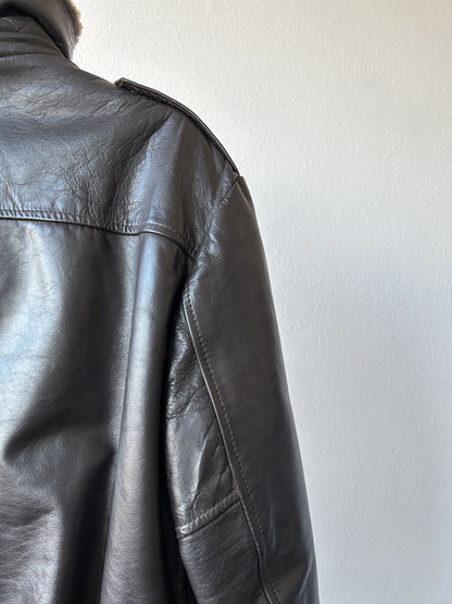 Vintage aviator shearling leather jacket