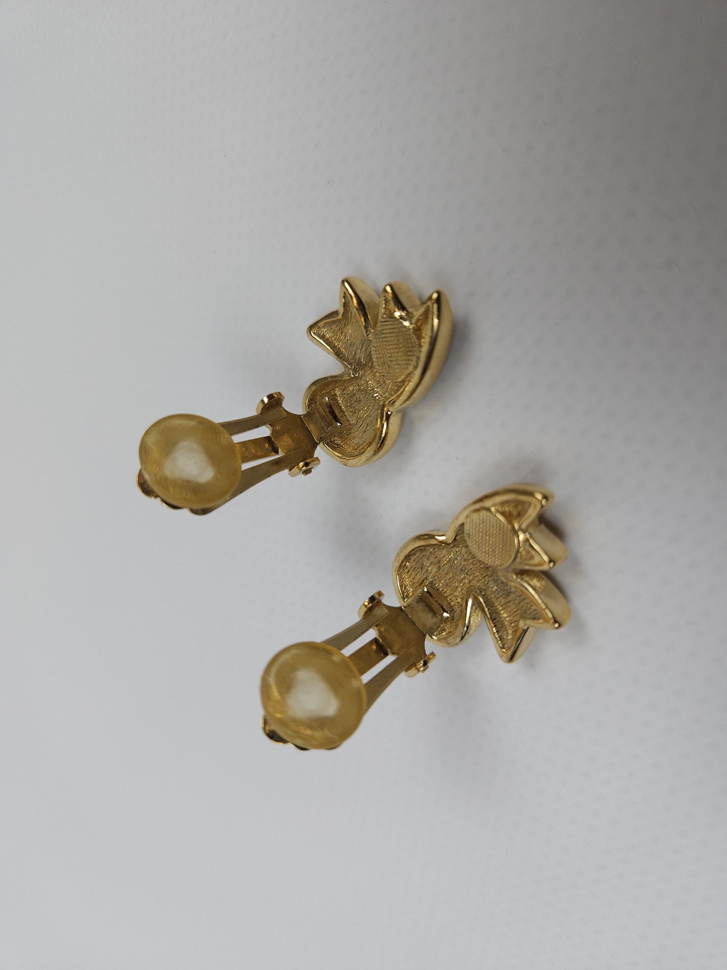 80s Dior rhinestone embellished bow ribbon clip on earrings