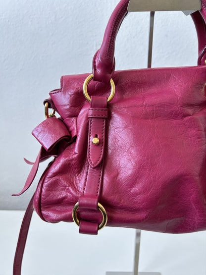 Vintage y2k miu miu vitello bow bag in pink