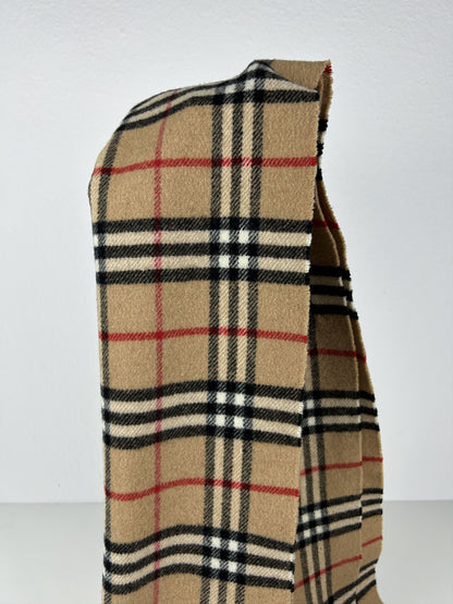 Vintage Burberry nova check merino wool and cashmere scarf