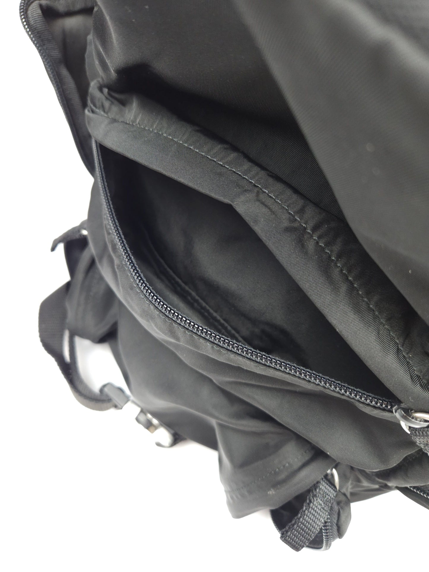 Prada triangle logo nylon multipocket backpack