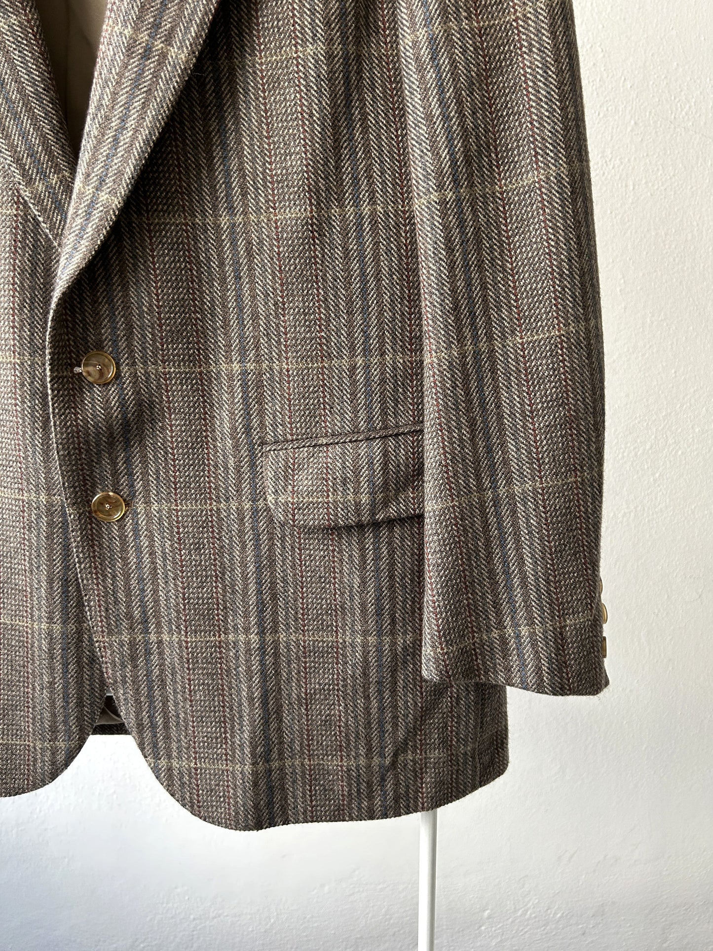 Vintage handmade checkered cashmere blazer