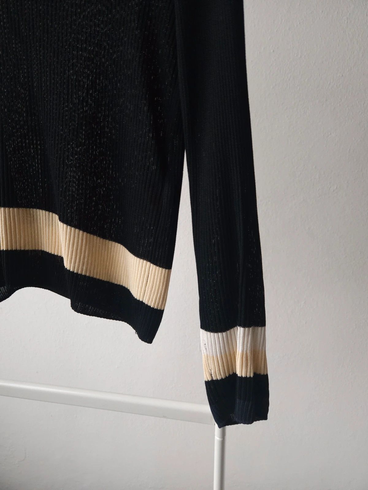 SS2001 Chanel viscose ribbed see through knit