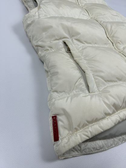 Vintage y2k archive Prada sport red tab hooded puffer vest