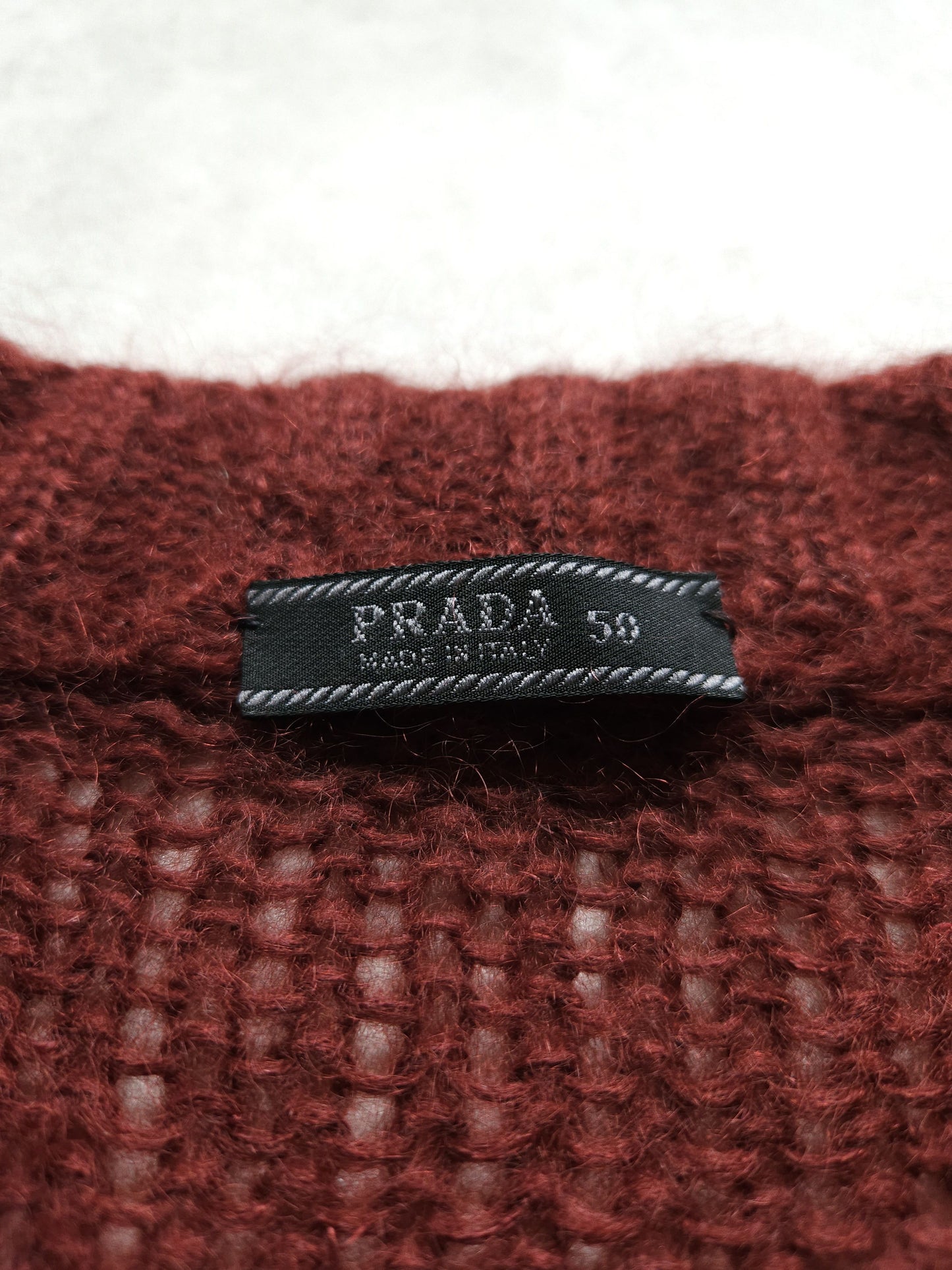 Prada mohair knit in burgundy