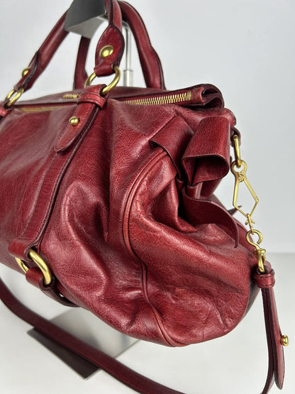 Miu miu vitello bow bag in red