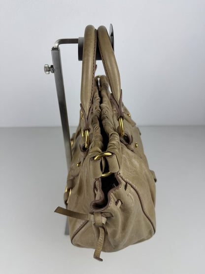Miu miu bauletto vitello gathered leather mini handbag