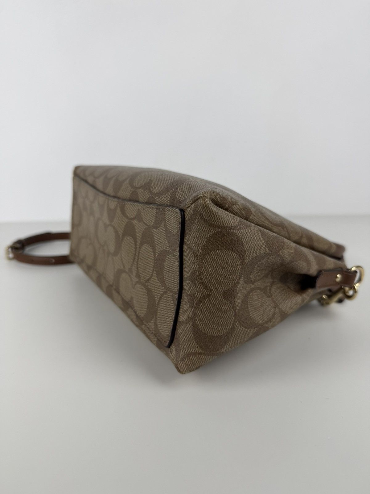 Coach coated signature mini sage carryall handbag