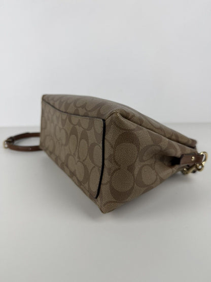 Coach coated signature mini sage carryall handbag