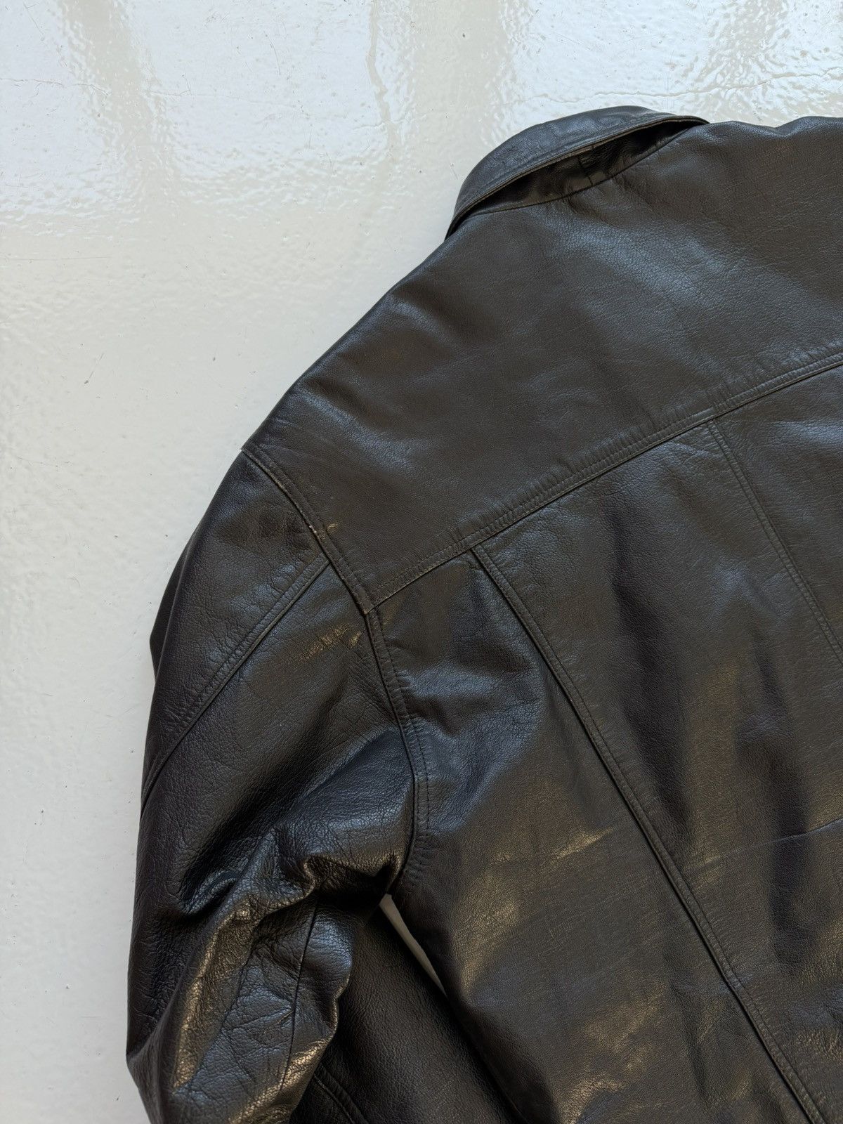 Vintage leather trucker jacket
