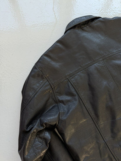 Vintage leather trucker jacket
