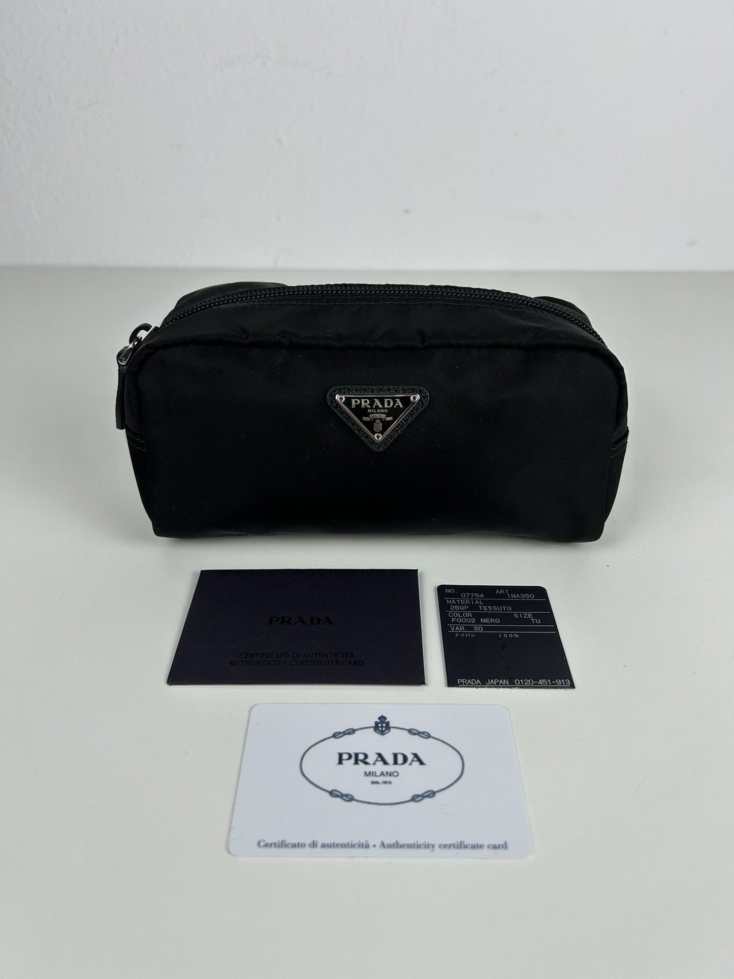 Prada nylon triangle logo mini pouch