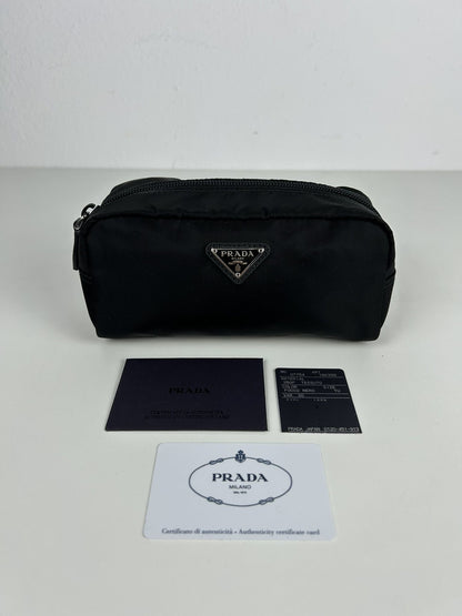 Prada nylon triangle logo mini pouch