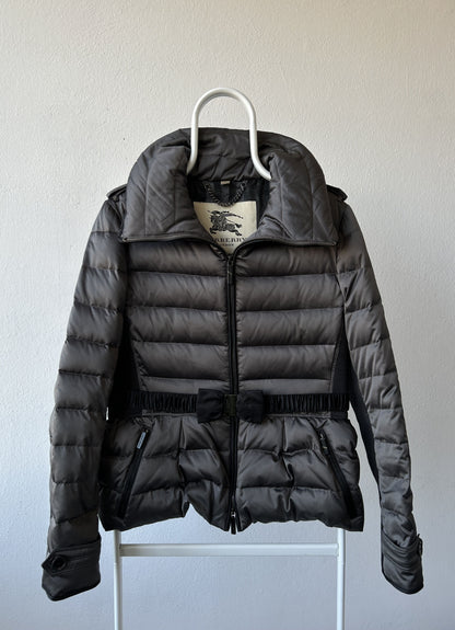 Burberry high collar belted short puffer jacket
