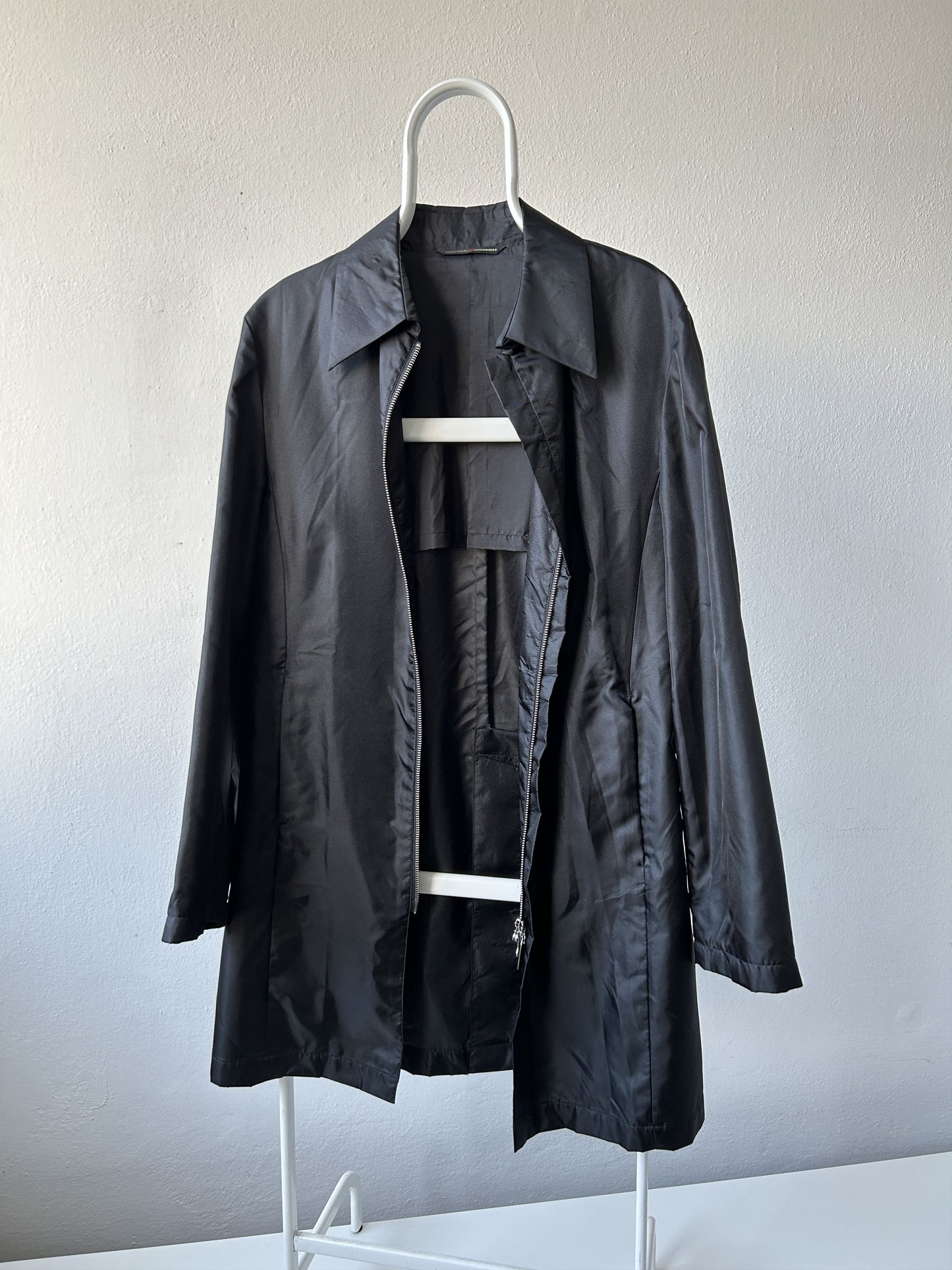 Gaultier homme objet nylon belted trench coat