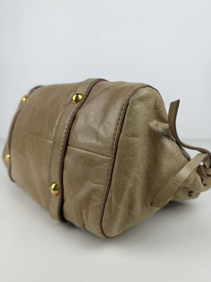 Miu miu bauletto vitello gathered leather mini handbag