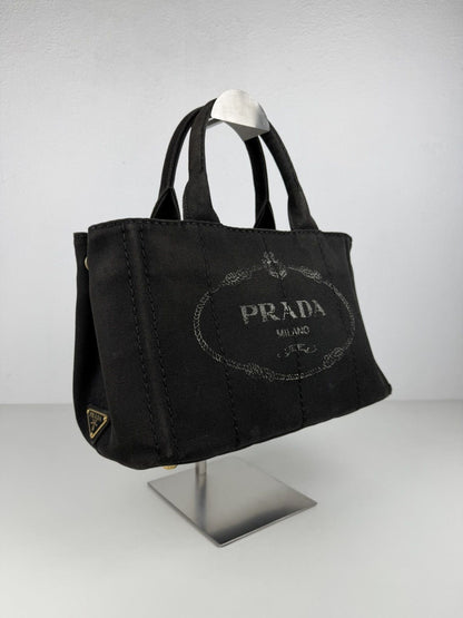 Prada canapa canvas tote small
